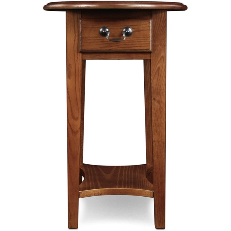 Pemberly Row Oval End Table in Medium Oak