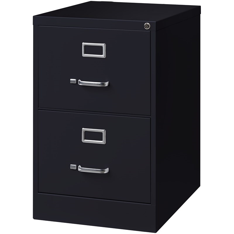 Pemberley Row Metal Black Filing Cabinet Vertical 2-Drawer 28.38