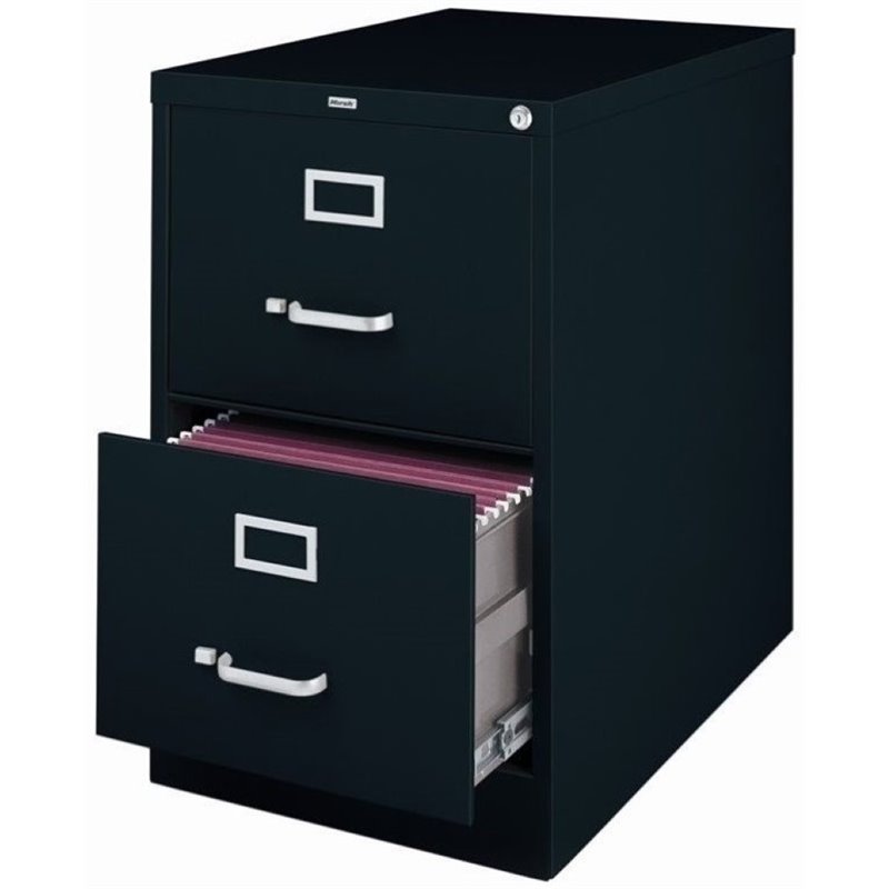 Pemberley Row Metal Black Filing Cabinet Vertical 2-Drawer 28.38