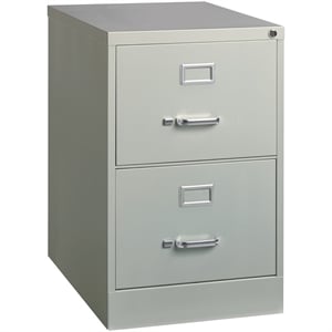 Pemberly Row 2 Drawers Vertical Gray Metal Filing Cabinet Pre-assembled