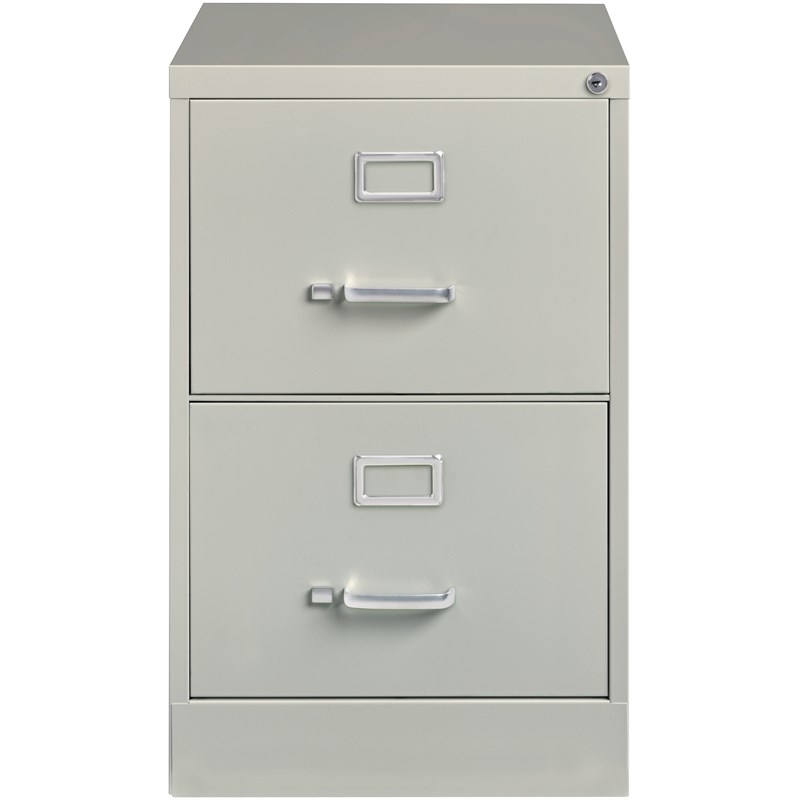 Pemberly Row 2 Drawers Vertical Gray Metal Filing Cabinet Pre-assembled
