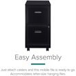 Pemberly Row 2 Drawers Vertical Black Metal Filing Cabinet Pre-assembled