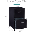 Pemberly Row 2 Drawers Vertical Black Metal Filing Cabinet Pre-assembled