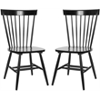 Pemberly Row Traditional Dining Side Chair in Black (Set of 2)