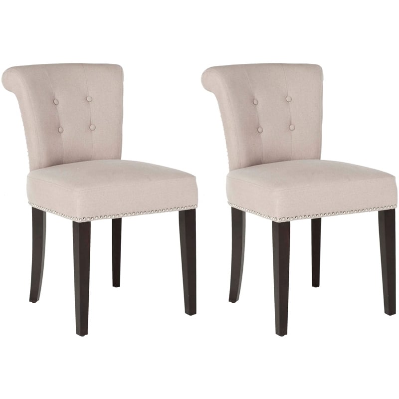 Pemberly Row Parsons Dining Side Chair in Taupe (Set of 2)