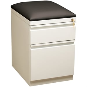 Pemberly Row 2-Drawer Metal Mobile Pedestal Filing Cabinet in White/Black