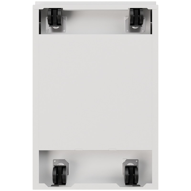 Pemberly Row 2-Drawer Metal Mobile Pedestal Filing Cabinet in White/Black