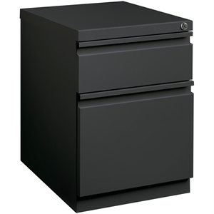 Pemberly Row 20&quot Metal Mobile Pedestal Filing Cabinet with 2 Drawers in Charcoal