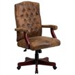 Pemberly Row Executive Office Swivel Chair in Bomber Brown