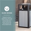 Pemberly Row Metal Trash Receptacle in Black and Steel Ash
