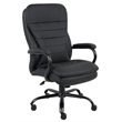 Pemberly Row Leather Upholstered Swivel Office Chair in Black