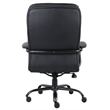 Pemberly Row Leather Upholstered Swivel Office Chair in Black