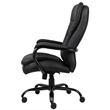 Pemberly Row Leather Upholstered Swivel Office Chair in Black