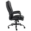 Pemberly Row Leather Upholstered Swivel Office Chair in Black