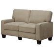 Pemberly Row Modern Fabric Loveseat with 2 Pillows in Silica Sand Beige