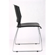 Pemberly Row Plastic Stacking Chair in Black/Chrome (Set of 4)