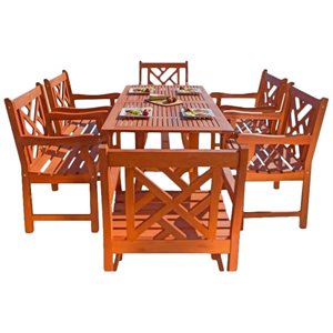 pemberly row 7 piece patio dining set in oiled rubbed