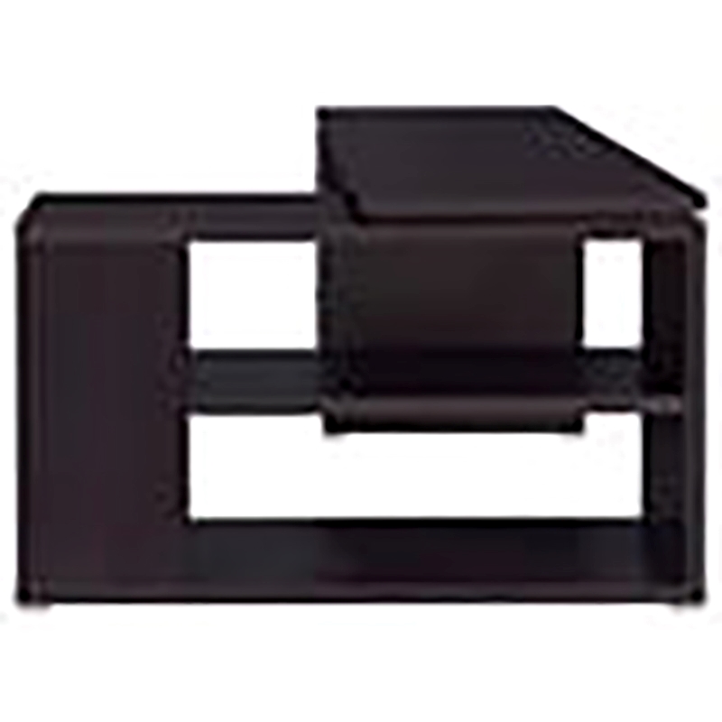 Pemberly Row Contemporary Wood L Shaped Writing Desk in Cappuccino