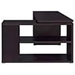 Pemberly Row Contemporary Wood L Shaped Writing Desk in Cappuccino