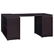 Pemberly Row Contemporary Wood L Shaped Writing Desk in Cappuccino