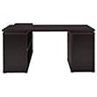 Pemberly Row Contemporary Wood L Shaped Writing Desk in Cappuccino