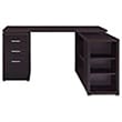 Pemberly Row Contemporary Wood L Shaped Writing Desk in Cappuccino