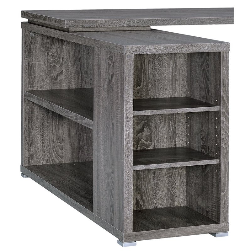 Pemberly Row Bookcase with Cabinet in Weathered Gray Wood Finish