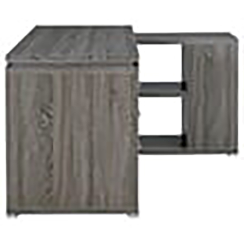 Pemberly Row Contemporary Wood L Shape Writing Desk in Weathered Gray/Silver