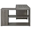 Pemberly Row Contemporary Wood L Shape Writing Desk in Weathered Gray/Silver