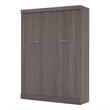 Pemberly Row Queen Size Wall Bed in Gray Engineered Wood - Easy Assembly