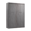 Pemberly Row Queen Size Wall Bed in Gray Engineered Wood - Easy Assembly