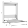 Pemberly Row Queen Size Wall Bed in Gray Engineered Wood - Easy Assembly