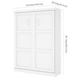 Pemberly Row Queen Size Wall Bed in White Wood - Easy Assembly