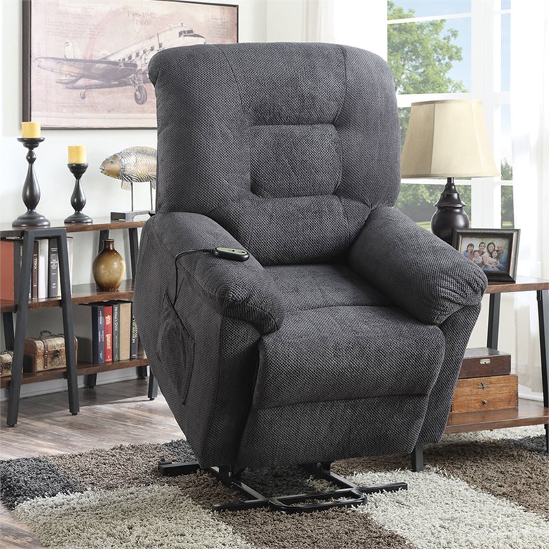 Pemberly Row Power Lift Recliner in Charcoal PR1395125