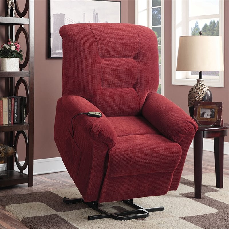 Pemberly Row Power Lift Recliner in Brick Red PR1395127