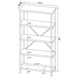 Pemberley Row Wood and Metal Antique Nutmeg Bookcase Rectangular 63