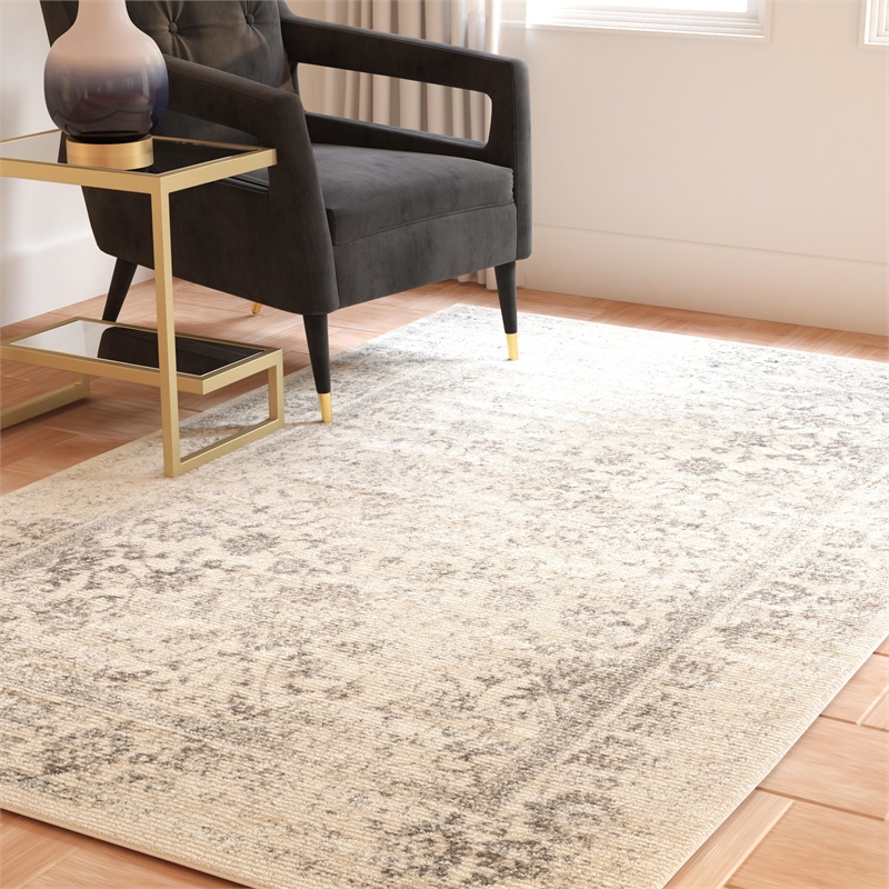 Pemberly Row 8' X 10' Rug in Ivory and Silver