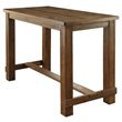 Pemberly Row Rustic Wood Rectangle Pub Table in Natural
