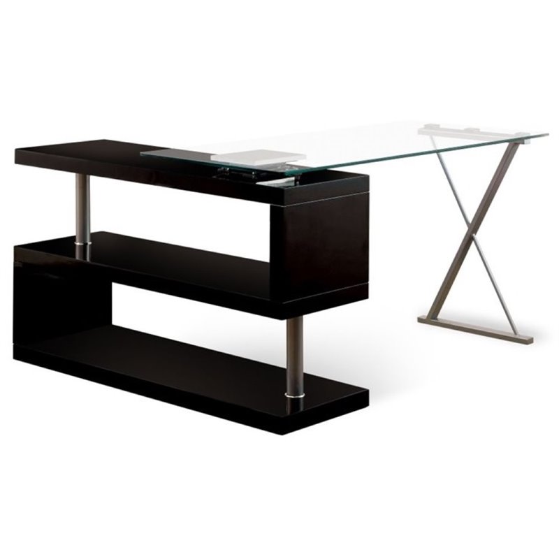 Pemberly Row Adjustable Writing Desk in Black