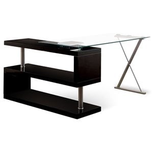 Pemberly Row Adjustable Writing Desk in Black