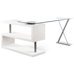 Pemberly Row Adjustable Writing Desk in White
