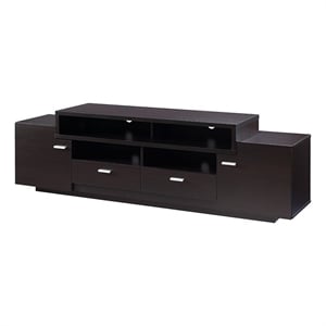Pemberly Row Contemporary Wood TV Stand for TVs up to 72&quot in Cappuccino