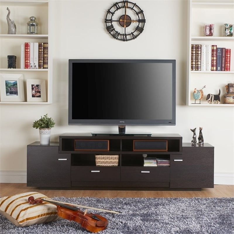Pemberly Row Contemporary Wood TV Stand for TVs up to 72