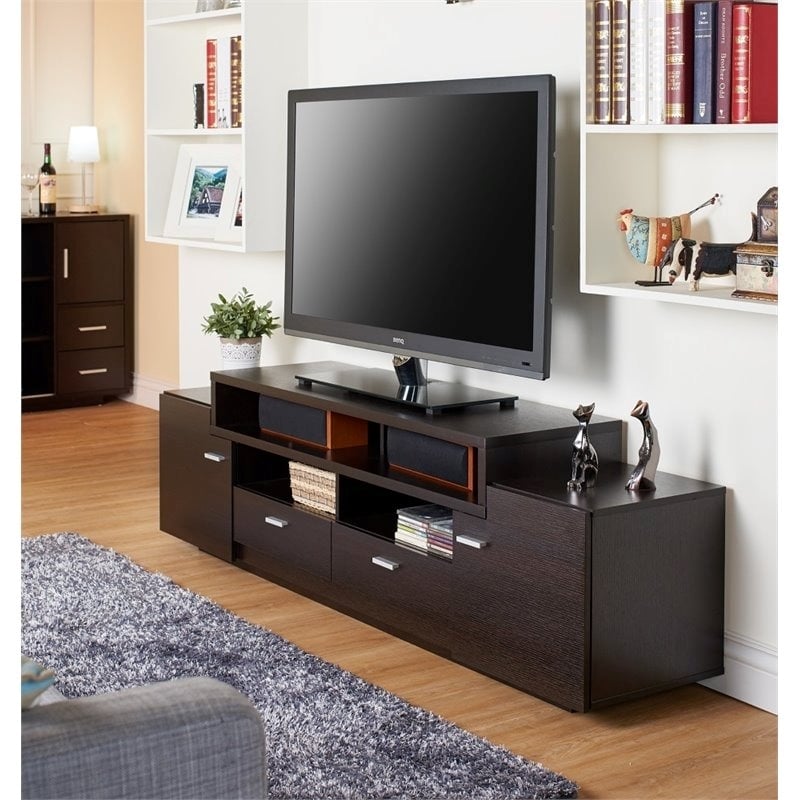 Pemberly Row Contemporary Wood TV Stand for TVs up to 72