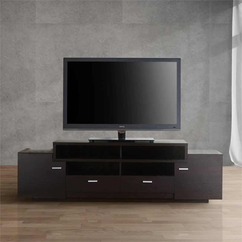 Pemberly Row Contemporary Wood TV Stand for TVs up to 72