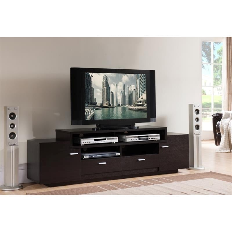 Pemberly Row Contemporary Wood TV Stand for TVs up to 72