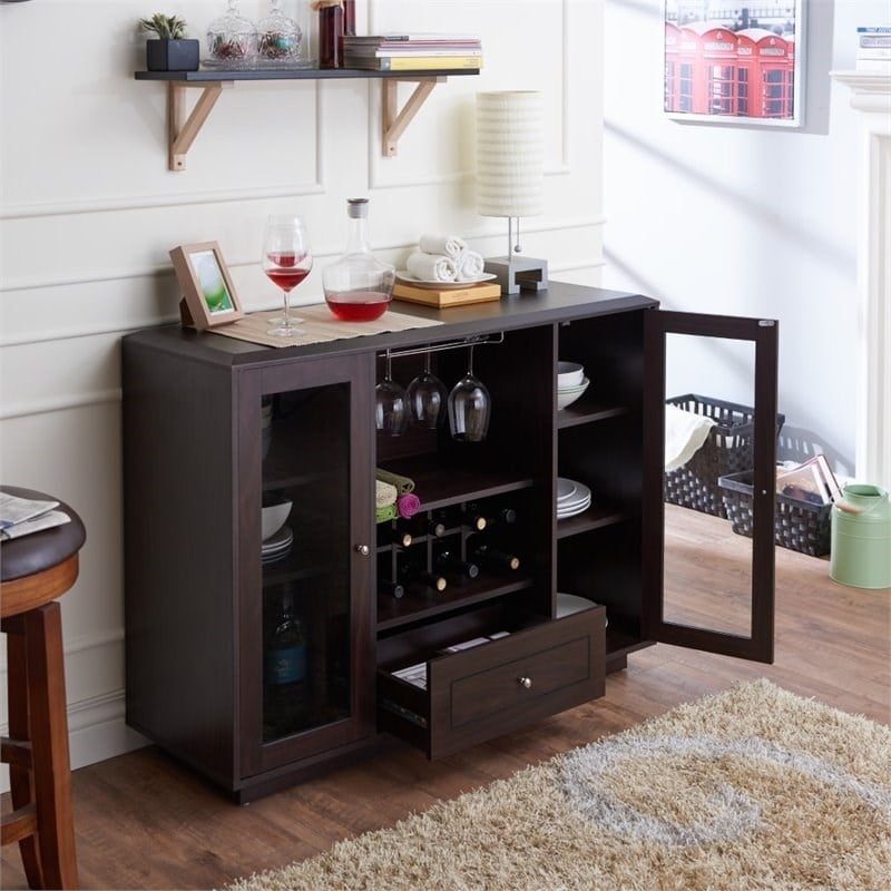 Pemberly Row Wine Rack Buffet in Espresso