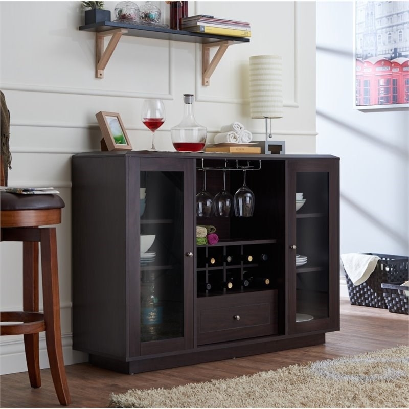Pemberly Row Wine Rack Buffet in Espresso
