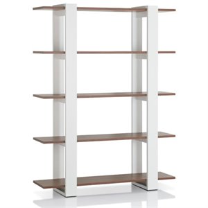 Pemberly Row 5 Shelf Bookcase in White