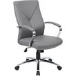 Pemberly Row Modern Faux Leather Upholstered Swivel Executive Chair in Gray